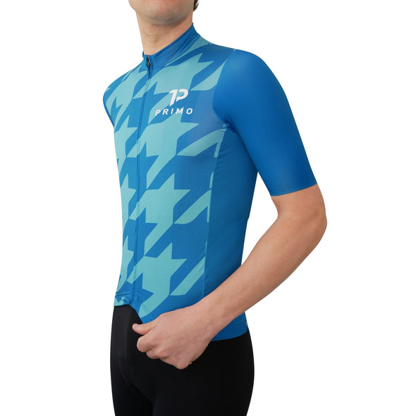 Corsa Houndstooth Forest Blue Jersey - Cigala Cycling Retail