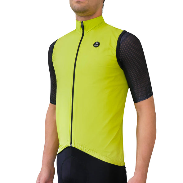 PRIMÓR Ala High-Vis Lime Fluo Windproof Gilet - Cigala Cycling Retail