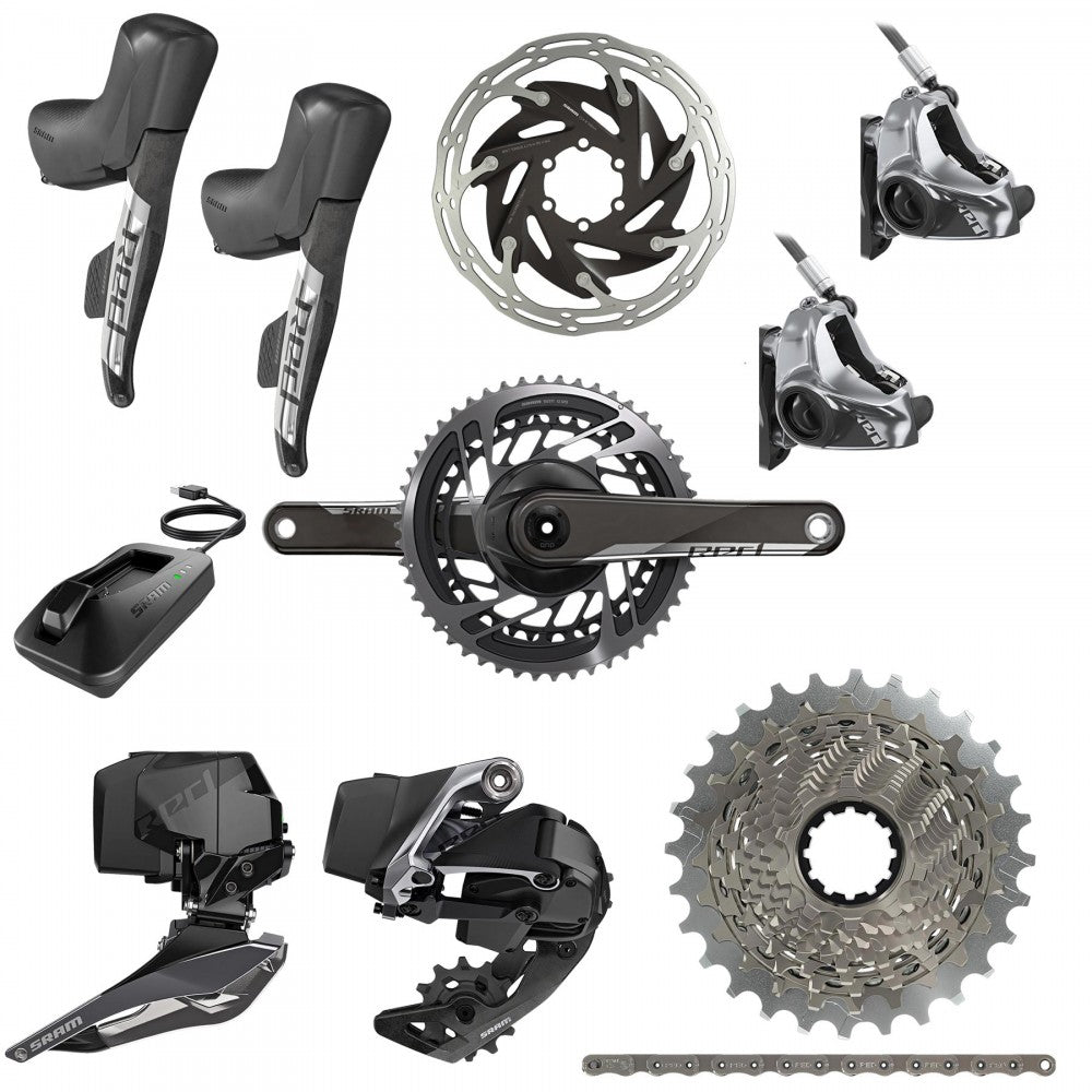 SRAM RED eTAP AXS 2x12s 12速グループセットスラムレッド Amazon | SRAM RED eTap AXS 電子ロードグループセット - 1倍 12